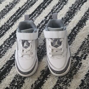 Jordan Kids White and Gray Sneakers